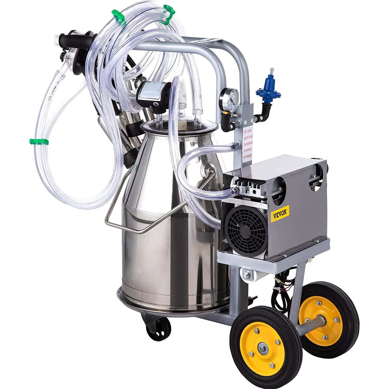 Meubon 25L Electric Milking Machine I 5-8 Cows per Hour I 0.55KW 1680 RPM Milking Equipment For Cows and Goat
