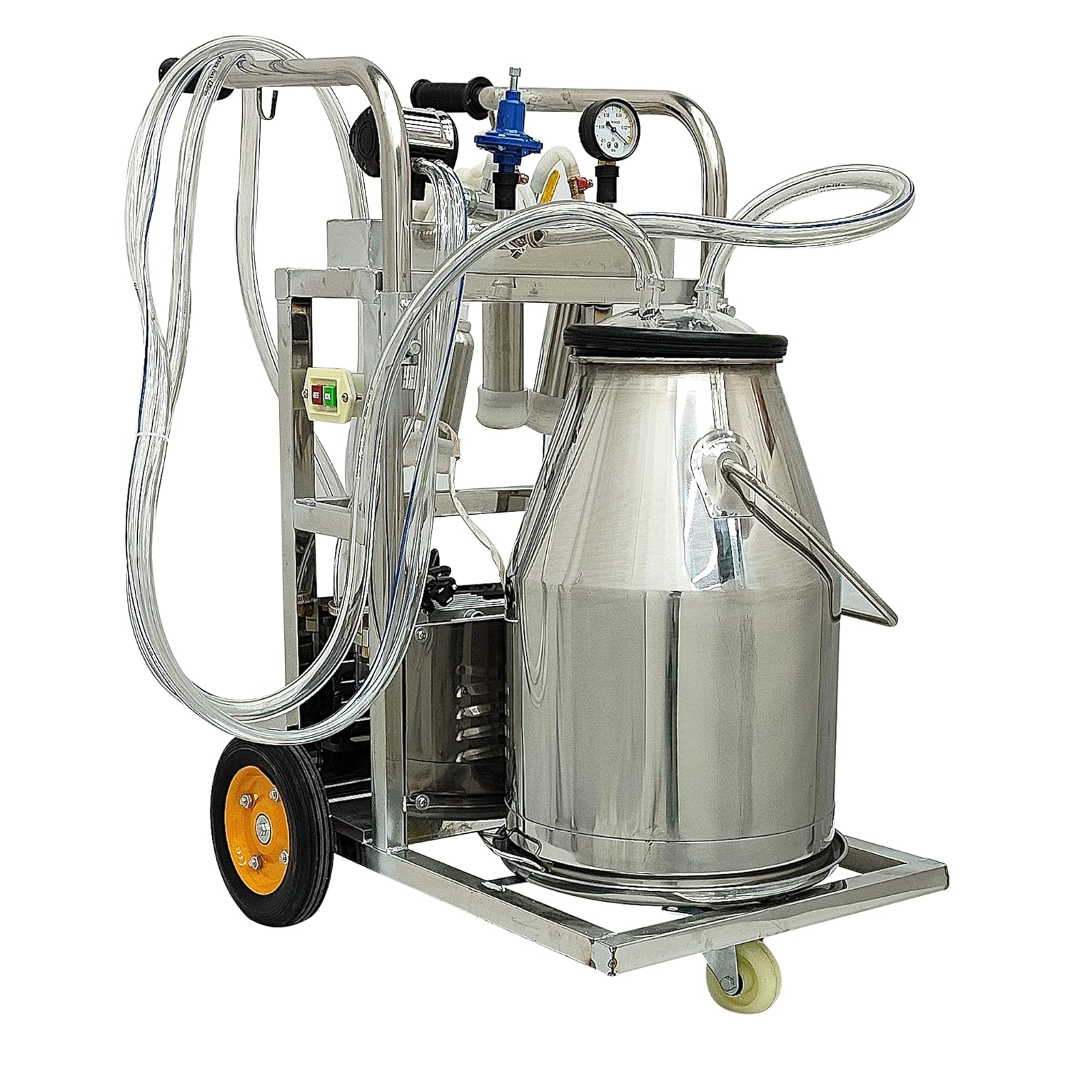 Meubon 25L Electric Milking Machine Piston Cow and Goat Milker Machine with Regulator I 1440 RPM for Cows and Sheep Milking\